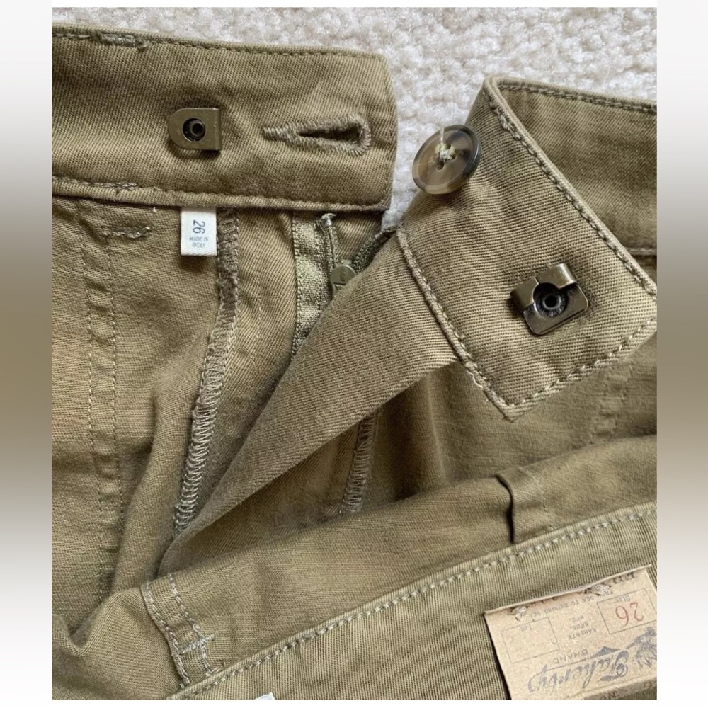 Faherty Crop Twill Utility Joggers Womens 26 Olive Casual Slim Ankle Pants NWT - Picture 5 of 13